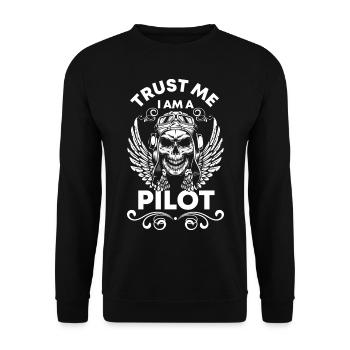 Flying Glider Aviation - Unisex Sweatshirt - black - Front - Alina (178cm) & Michal (187cm)