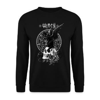 Alchemy England Katze Neun Leben Nine Lives of Poe - Unisex Pullover - Schwarz - Vorne - Alina (178cm) & Michal (187cm)