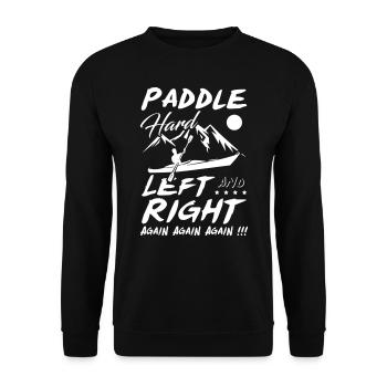 Paddle Hard Left et Right Again Kayak - Sweat-shirt Unisexe - noir - Devant - Alina (178cm) & Michal (187cm)