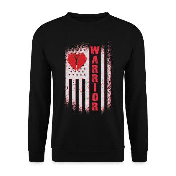 Operation am offenen Herzen Krieger Kämpfer - Unisex Pullover - Schwarz - Vorne - Alina (178cm) & Michal (187cm)