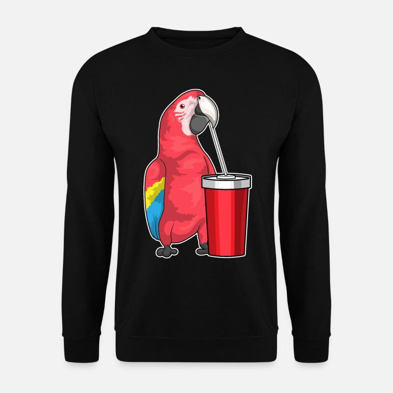 Papagei Trinkbecher - Unisex Pullover - Schwarz