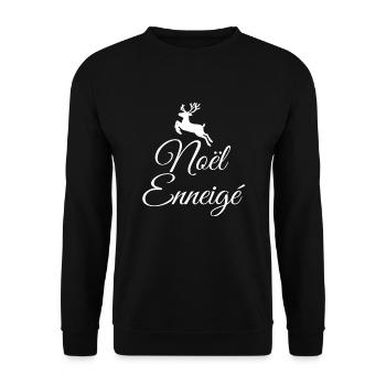 Noël : Élégance Hivernale et Magie des Fêtes - Sweat-shirt Unisexe - noir - Devant - Alina (178cm) & Michal (187cm)