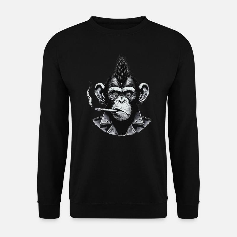 Punk Cigar Chimp - Unisex Sweatshirt - black