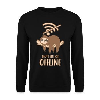 Heute bin ich Offline - Unisex Pullover - Schwarz - Vorne - Alina (178cm) & Michal (187cm)