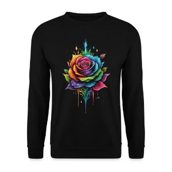 Rose multicolore - Sweat-shirt Unisexe - noir - Devant - Alina (178cm) & Michal (187cm)