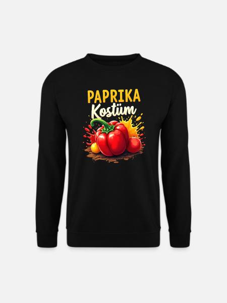 Paprika Kostüm Gemüse Kostüm Küche vegan Karneval - Unisex Pullover - Schwarz