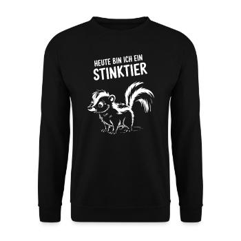 Stinktier Kostüm Tier lustig Karneval Fasching - Unisex Pullover - Schwarz - Vorne - Alina (178cm) & Michal (187cm)