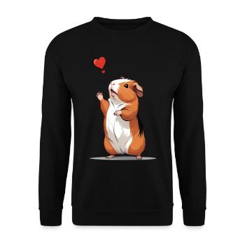 Guinea Pig Guinea Pig Pet Lover - Unisex Sweatshirt - black - Front - Alina (178cm) & Michal (187cm)
