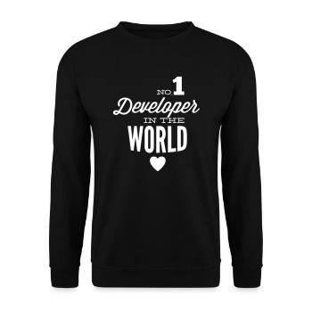 Bester Entwickler der Welt - Unisex Pullover - Schwarz - Vorne - Alina (178cm) & Michal (187cm)