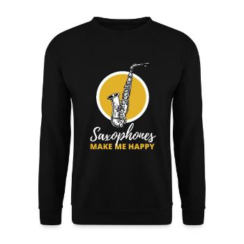 Saxophone Sax Music Wind Instrument Jazz Gift - Unisex Sweatshirt - black - Front - Alina (178cm) & Michal (187cm)