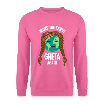 MAKE THE EARTH GRETA AGAIN - Unisex Pullover - Pink - Vorne