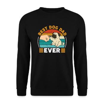 Bester Hundevater aller Zeiten - Unisex Pullover - Schwarz - Vorne - Alina (178cm) & Michal (187cm)
