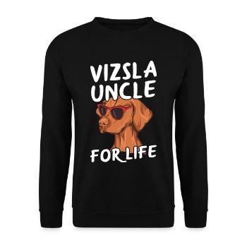 Magyar Vizsla Design für deinen Vizsla Onkel - Unisex Pullover - Schwarz - Vorne - Alina (178cm) & Michal (187cm)