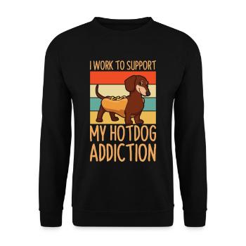 Hot Dog Zitat für einen Hot Dog Liebhaber - Unisex Pullover - Schwarz - Vorne - Alina (178cm) & Michal (187cm)