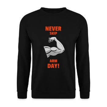Never skip arm day - Sweat-shirt Unisexe - noir - Devant - Alina (178cm) & Michal (187cm)