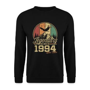 Legendary Since 1994 Vintage Birthday Gift - Unisex Sweatshirt - black - Front - Alina (178cm) & Michal (187cm)