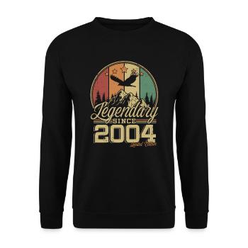 Légendaire depuis 2004 Vintage cadeau d’anniversaire - Sweat-shirt Unisexe - noir - Devant - Alina (178cm) & Michal (187cm)