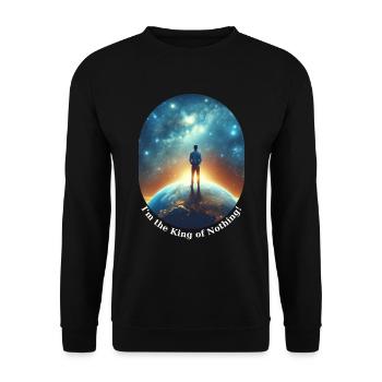 Ich bin der König des Nichts - Unisex Pullover - Schwarz - Vorne - Alina (178cm) & Michal (187cm)