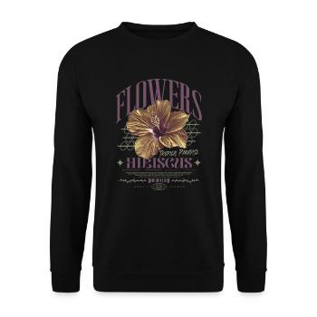 Hibiscus Flower Hibiscus Flower - Unisex Sweatshirt - black - Front - Alina (178cm) & Michal (187cm)