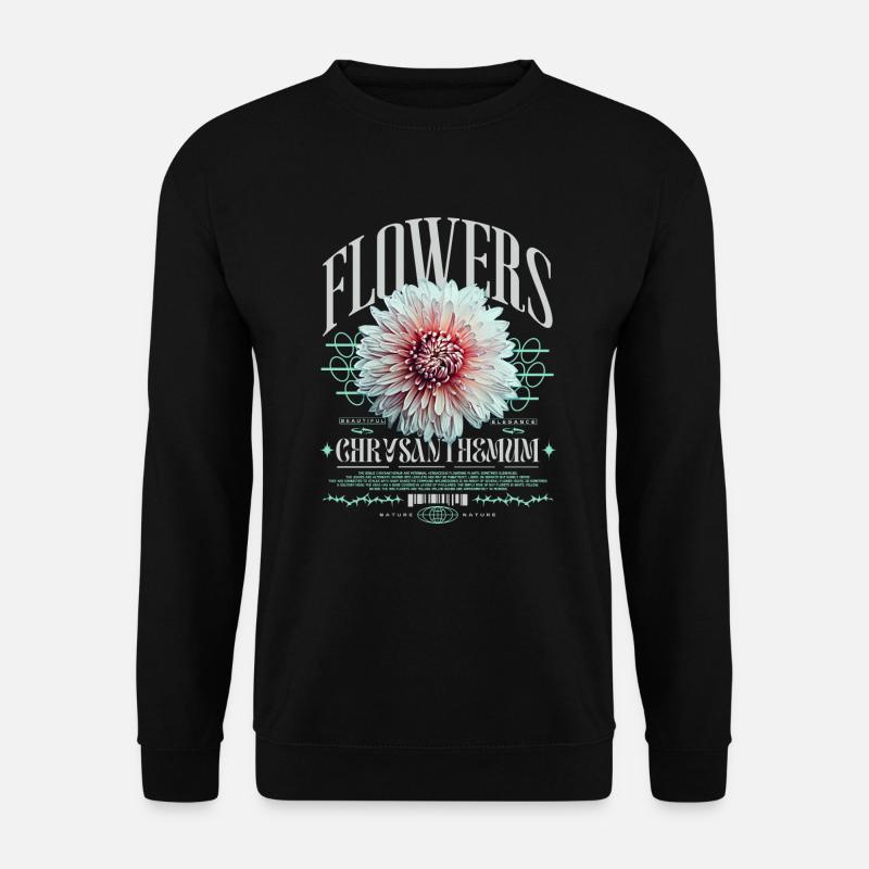 Chrysantheme Chrysanthemen - Unisex Pullover - Schwarz