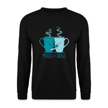mugs and hugs - kaffee - Unisex Pullover - Schwarz - Vorne - Alina (178cm) & Michal (187cm)