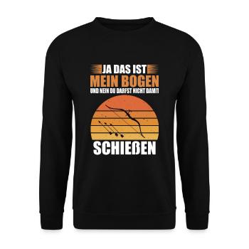 Bogenschütze - Bogensport Sprüche - Unisex Pullover - Schwarz - Vorne - Alina (178cm) & Michal (187cm)