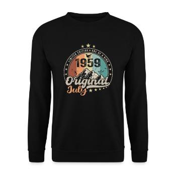 Juillet 1959 Anniversaire Idée Cadeau Juillet 1959 - Sweat-shirt Unisexe - noir - Devant - Alina (178cm) & Michal (187cm)