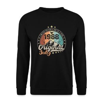 Juli 1968 Jubiläumsgeschenkidee Juli 1968 - Unisex Pullover - Schwarz - Vorne - Alina (178cm) & Michal (187cm)