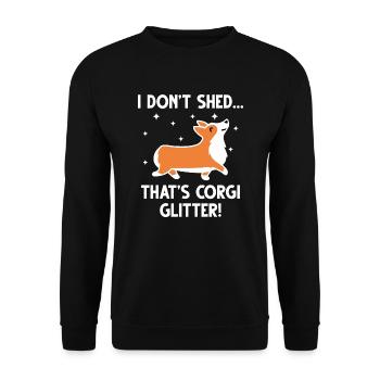 Corgi Glitter - Unisex Sweatshirt - black - Front - Alina (178cm) & Michal (187cm)