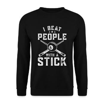 Billard Billardkugel Billardspieler - Unisex Pullover - Schwarz - Vorne - Alina (178cm) & Michal (187cm)