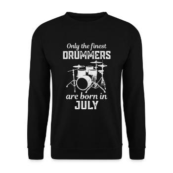Schlagzeuger Geboren im Juli Geburtstag Schlagzeuger - Unisex Pullover - Schwarz - Vorne - Alina (178cm) & Michal (187cm)