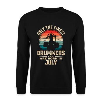 Schlagzeuger Geboren im Juli Geburtstag Schlagzeuger - Unisex Pullover - Schwarz - Vorne - Alina (178cm) & Michal (187cm)