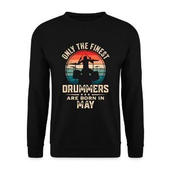 Schlagzeuger Geboren im Mai Geburtstag Schlagzeuger - Unisex Pullover - Schwarz - Vorne - Alina (178cm) & Michal (187cm)