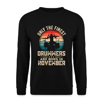 Schlagzeuger Geboren im November Geburtstag Schlagzeuger - Unisex Pullover - Schwarz - Vorne - Alina (178cm) & Michal (187cm)