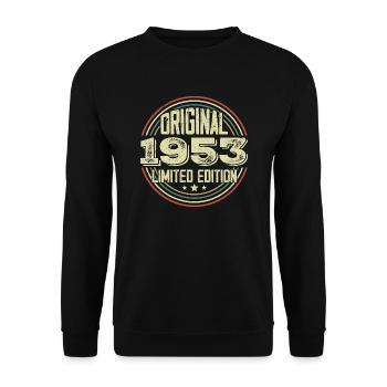 1953 Birthday Parties, ein legendärer Jahrgang - Unisex Pullover - Schwarz - Vorne - Alina (178cm) & Michal (187cm)
