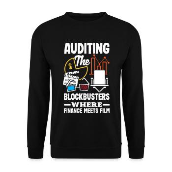 Auditing Blockbusters Where Finance Meets Film - Unisex Pullover - Schwarz - Vorne - Alina (178cm) & Michal (187cm)