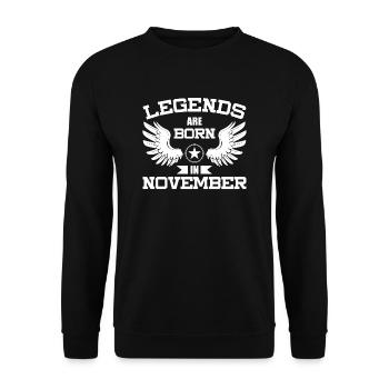 November T-Shirt Gift Idea Christmas Funny - Unisex Sweatshirt - black - Front - Alina (178cm) & Michal (187cm)