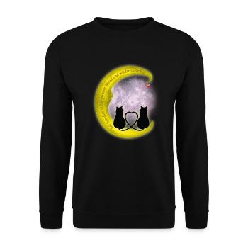 Bis zum Mond - Unisex Pullover - Schwarz - Vorne - Alina (178cm) & Michal (187cm)