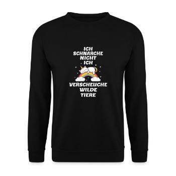 Ich Schnarche Nicht Verscheuche Wilde Tiere Schlaf - Unisex Pullover - Schwarz - Vorne - Alina (178cm) & Michal (187cm)