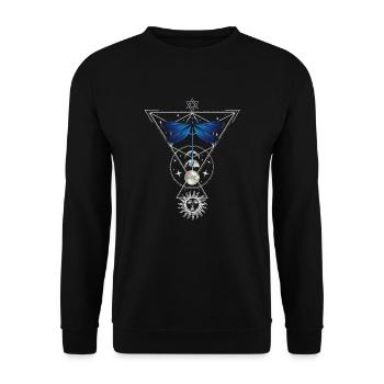 Okklutismus Mond Phase Witchcraft Libelle Tarot - Unisex Pullover - Schwarz - Vorne - Alina (178cm) & Michal (187cm)