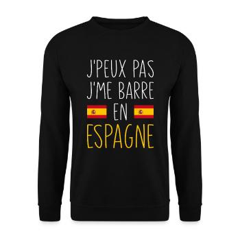 J'peux Pas J'me Barre En Espagne - Sweat-shirt Unisexe - noir - Devant - Alina (178cm) & Michal (187cm)