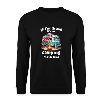 Camping Flamingo caravane à boire drôle fête amusante - Sweat-shirt Unisexe - noir - Devant - Alina (178cm) & Michal (187cm)