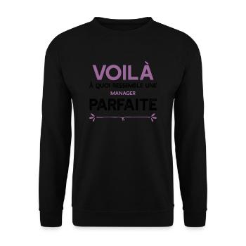 Une Manager parfaite cadeau - Sweat-shirt Unisexe - noir - Devant - Alina (178cm) & Michal (187cm)