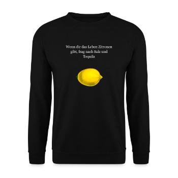 Zitrone - Unisex Pullover - Schwarz - Vorne - Alina (178cm) & Michal (187cm)