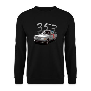 Wartburg 353 with driver - Unisex Sweatshirt - black - Front - Alina (178cm) & Michal (187cm)