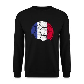 France Soccer Ball Fußball - Unisex Pullover - Schwarz - Vorne - Alina (178cm) & Michal (187cm)