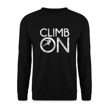 Geschenk Kletterer Boulderer klettern bouldern - Unisex Pullover - Schwarz - Vorne - Alina (178cm) & Michal (187cm)