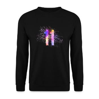 Number 11 - Unisex Pullover - Schwarz - Vorne - Alina (178cm) & Michal (187cm)
