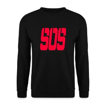 SOS - Unisex Sweatshirt - black - Front - Alina (178cm) & Michal (187cm)