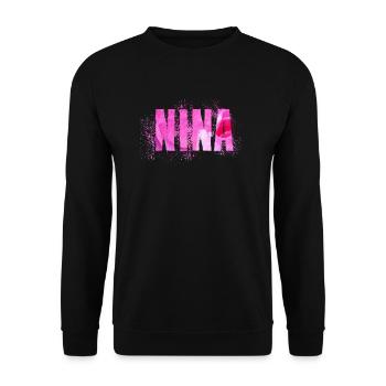 Nina - Unisex Pullover - Schwarz - Vorne - Alina (178cm) & Michal (187cm)
